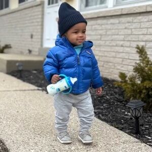 Patagonia Inspired Toddler Puffer Jacket – Blue, Size 12–18 Months, Unisex